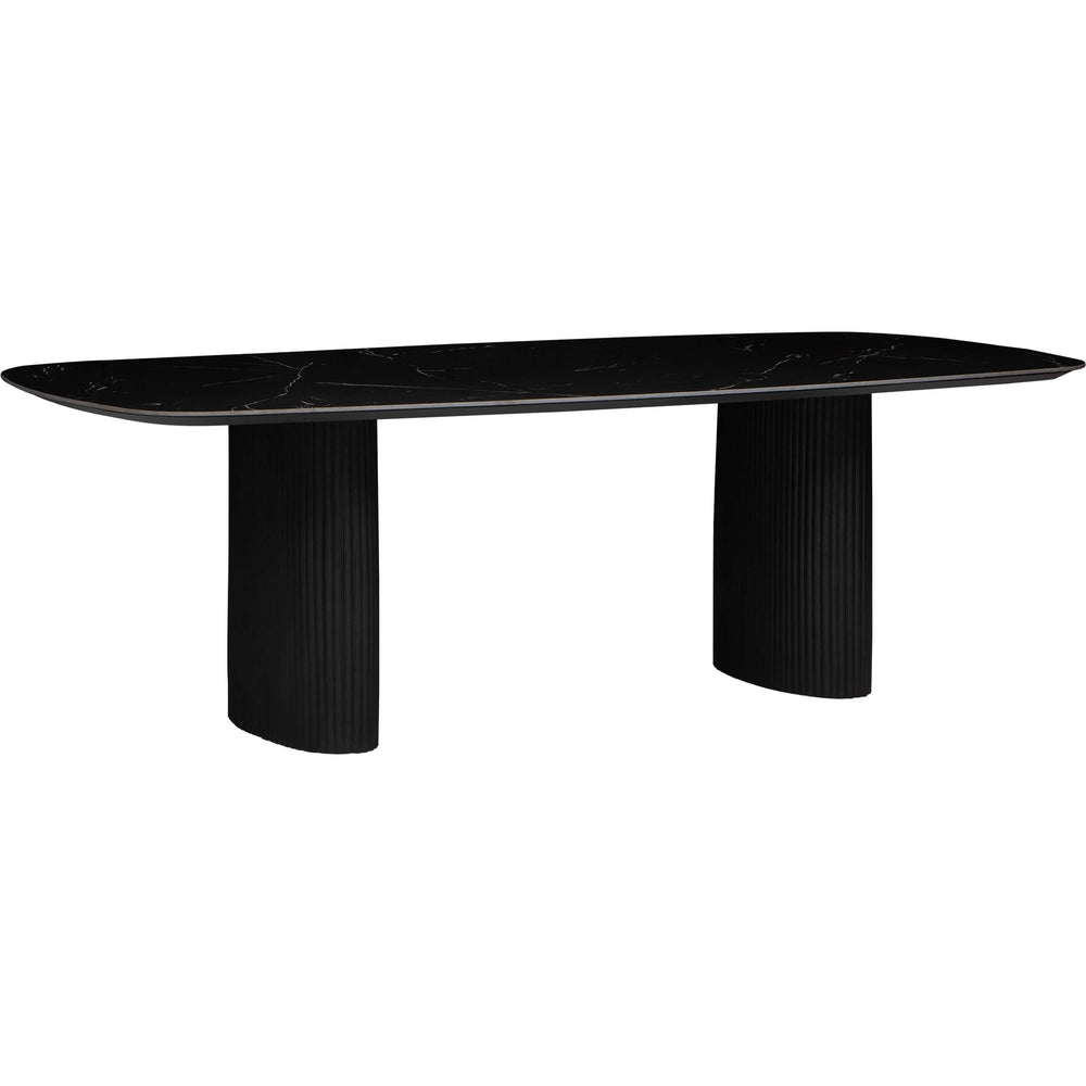 Nicolo Dining Table, Matte Black/Black Base