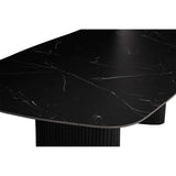 Nicolo Dining Table, Matte Black/Black Base