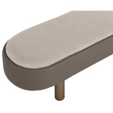 Odella Bench, Meg Taupe/Porcini Taupe-Furniture - Benches-High Fashion Home