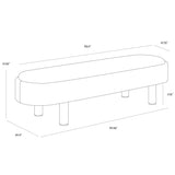 Odella Bench, Meg Taupe/Porcini Taupe-Furniture - Benches-High Fashion Home