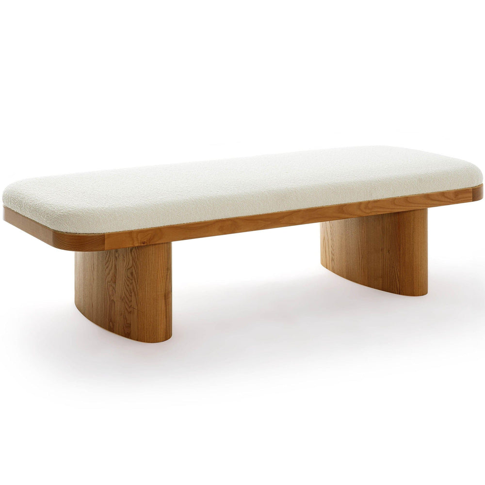 Ollie Bench, White-Furniture - Benches-High Fashion Home