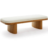 Ollie Bench, White-Furniture - Benches-High Fashion Home