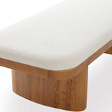 Ollie Bench, White-Furniture - Benches-High Fashion Home