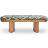 Ollie Leopard Bench, Olive Green-Furniture - Benches-High Fashion Home