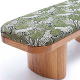 Ollie Leopard Bench, Olive Green-Furniture - Benches-High Fashion Home