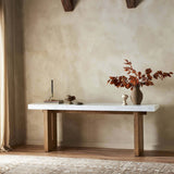 Olympia Console Table, White Marble-High Fashion Home