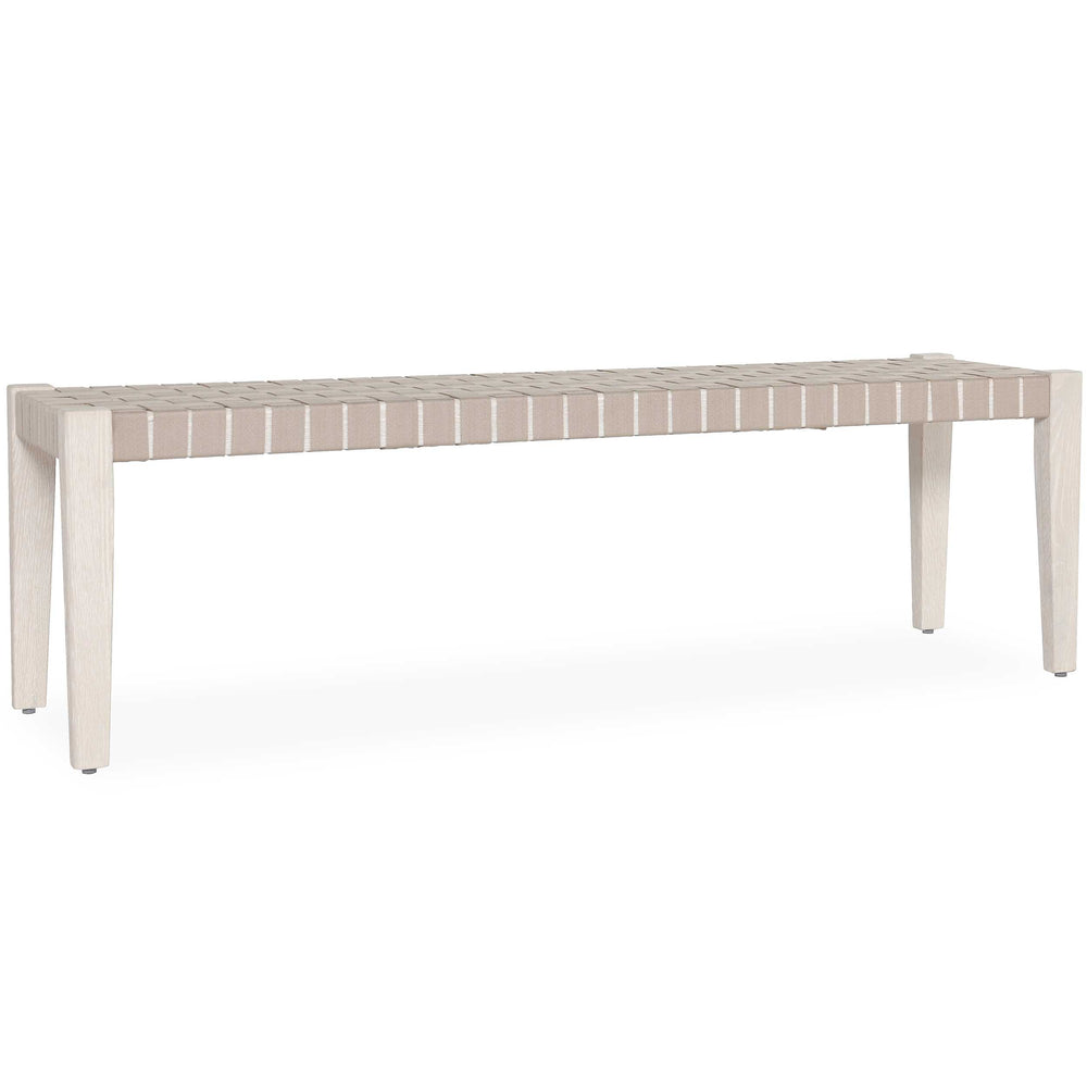 Orlando Bench, Milk White/Taupe-Furniture - Benches-High Fashion Home