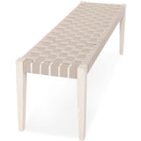 Orlando Bench, Milk White/Taupe-Furniture - Benches-High Fashion Home