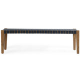 Orlando Bench, True Natural/Charcoal-Furniture - Benches-High Fashion Home