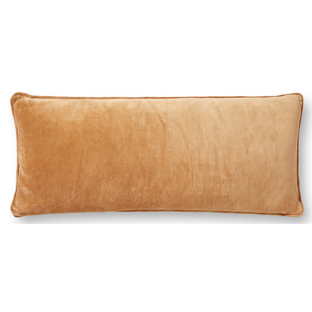 Velvet Lumbar Pillow, Spice/Natural