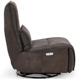 Paige Leather Power Recliner Chair, Rustic Brown-Furniture - Chairs-High Fashion Home