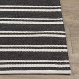 Palma Stripe Rug, Charcoal/Ivory-Rugs1-High Fashion Home