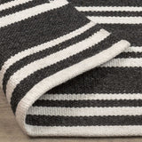 Palma Stripe Rug, Charcoal/Ivory-Rugs1-High Fashion Home