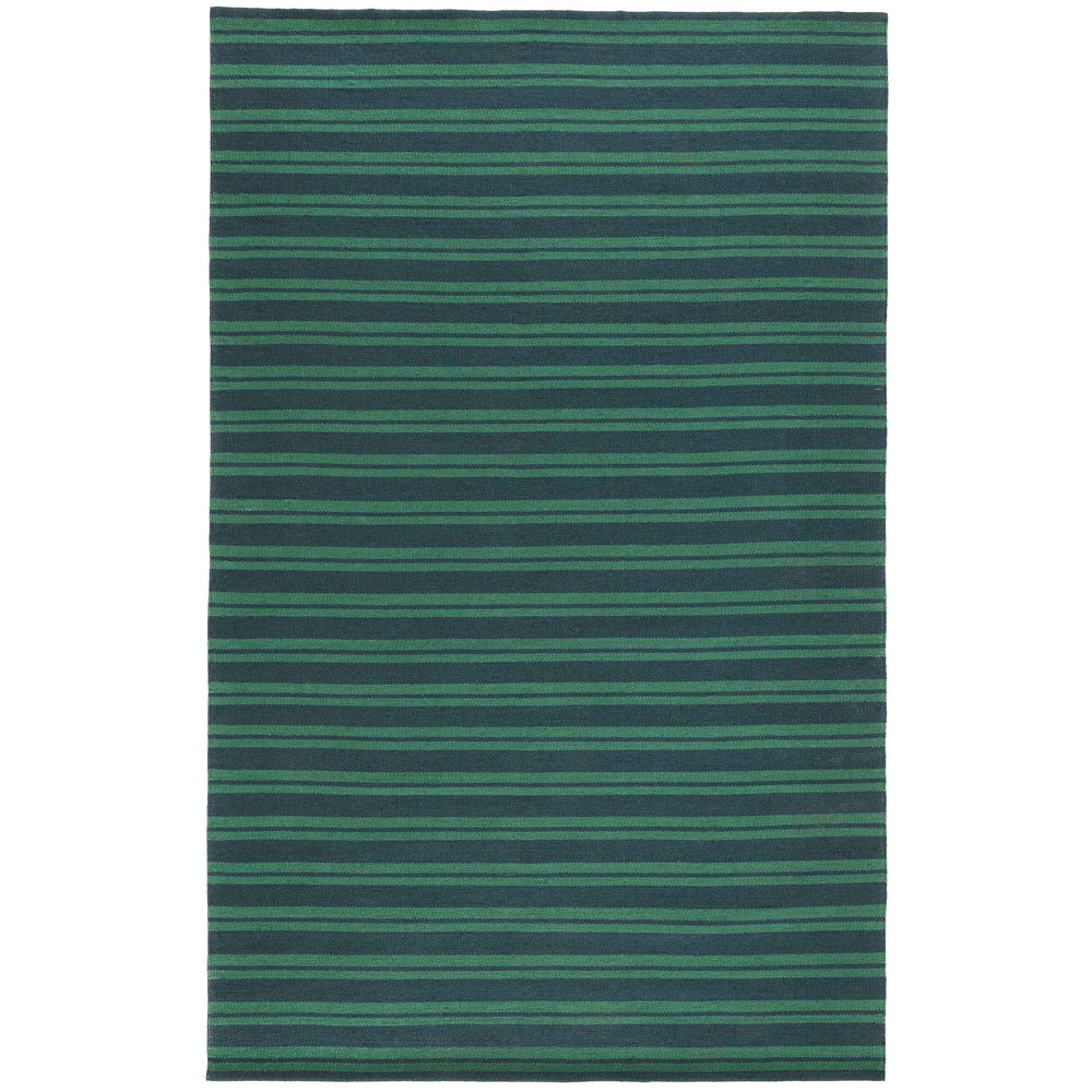 Palma Stripe Rug, Deep Blue/Green-Rugs1-High Fashion Home