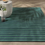 Palma Stripe Rug, Deep Blue/Green-Rugs1-High Fashion Home