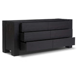 Perot 6 Drawer Dresser, Aged Black by Four Hands-Furniture - Storage-High Fashion Home
