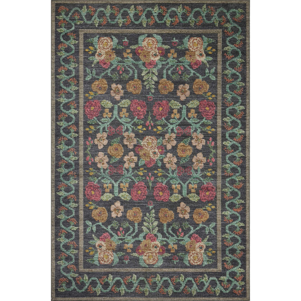 Rifle Paper Co. x Loloi Rug Rosa RSA-01, Rosa Black-High Fashion Home