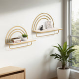 Rainbow Style Shelves, White/Gold