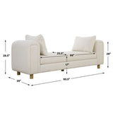 Repose Oversized Bench, Ivory-Furniture - Chairs-High Fashion Home
