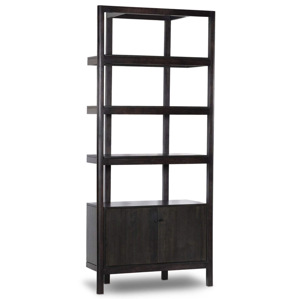 Reza Bookcase, Black-Furniture - Storage-High Fashion Home