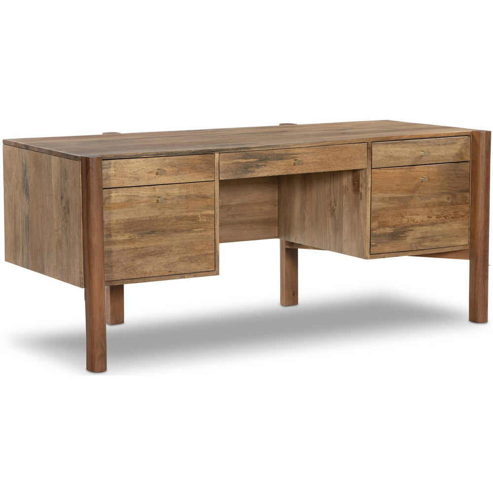 Reza Desk, Smoked Honey-Furniture - Office-High Fashion Home