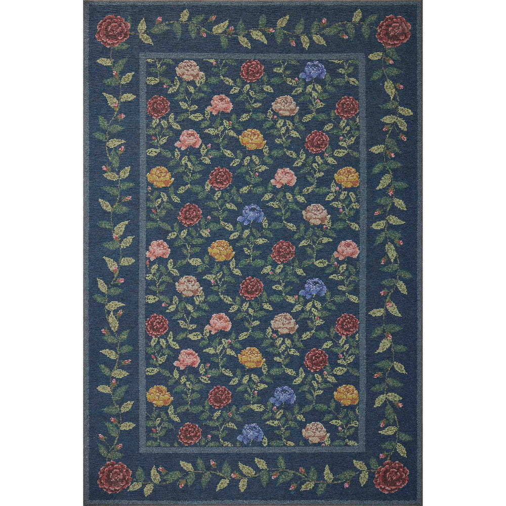 Rifle Paper Co. x Loloi Rug Wildwood, Navy-Rugs1-High Fashion Home