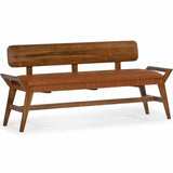 Robertson Leather Bench, Porto Natural-Furniture - Benches-High Fashion Home