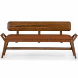 Robertson Leather Bench, Porto Natural-Furniture - Benches-High Fashion Home