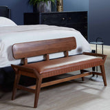 Robertson Leather Bench, Porto Natural-Furniture - Benches-High Fashion Home