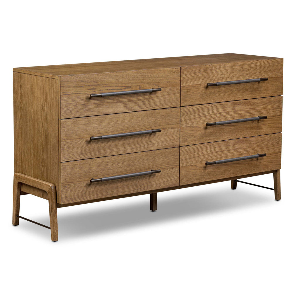 Rosedale 6 Drawer Dresser, Amber Oak by Four Hands-Furniture - Storage-High Fashion Home