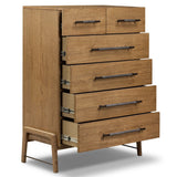 Rosedale 6 Drawer Tall Dresser, Amber Oak by Four Hands-Furniture - Storage-High Fashion Home