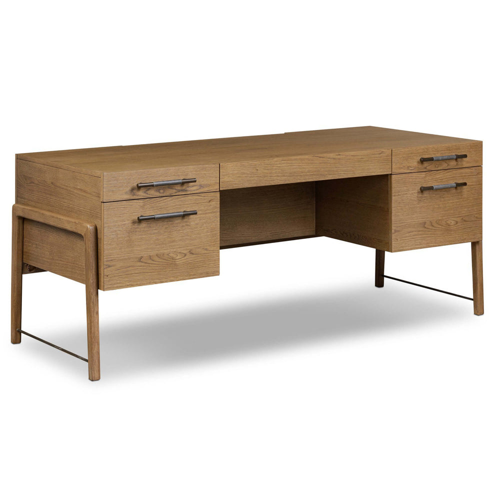 Rosedale Executive Desk, Amber Oak by Four Hands-Furniture - Office-High Fashion Home