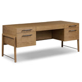 Rosedale Executive Desk, Amber Oak by Four Hands-Furniture - Office-High Fashion Home