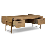 Rosedale Executive Desk, Amber Oak by Four Hands-Furniture - Office-High Fashion Home