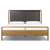 Rosedale Leather Bed, Chaps Ebony by Four Hands-Furniture - Bedroom-High Fashion Home