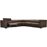 Savion Power Motion Leather Sectional, West Saddlewood-Furniture - Sofas-High Fashion Home