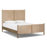 Salado Leather Bed, Palermo Nude by Four Hands-Furniture - Bedroom-High Fashion Home