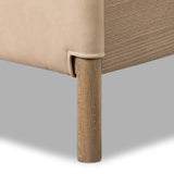 Salado Leather Bed, Palermo Nude by Four Hands-Furniture - Bedroom-High Fashion Home