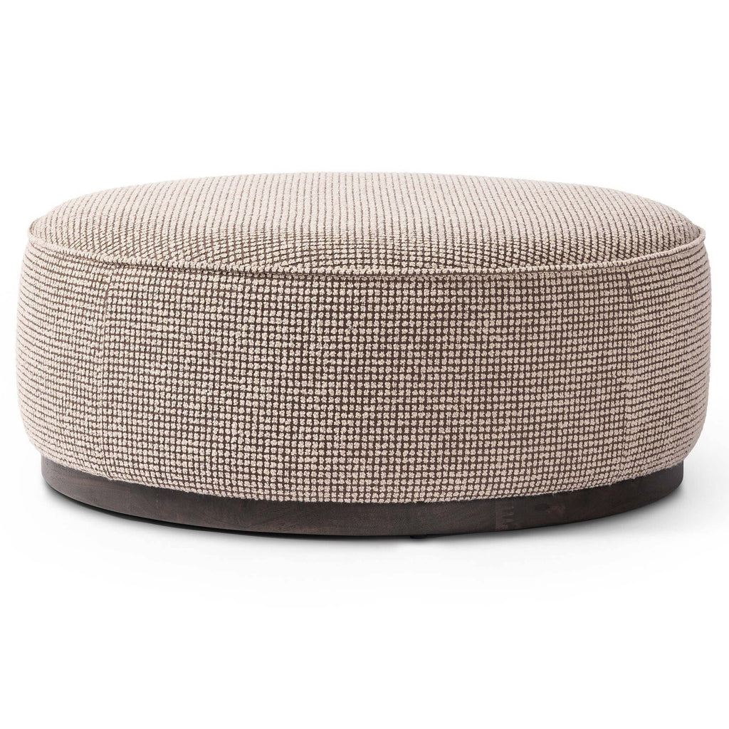 Sinclair Large Round Ottoman, Barrow Taupe by Four Hands – High Fashion ...