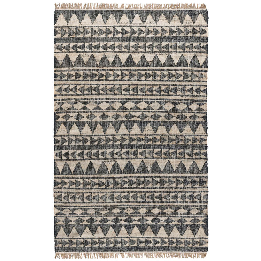 Solana Distressed Rug, Black Natural