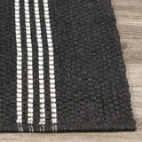 Sorrento Stripe Rug, Charcoal/Ivory-Rugs1-High Fashion Home