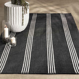 Sorrento Stripe Rug, Charcoal/Ivory-Rugs1-High Fashion Home