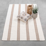 Sorrento Stripe Rug, Ivory/Coconut Brown-Rugs1-High Fashion Home