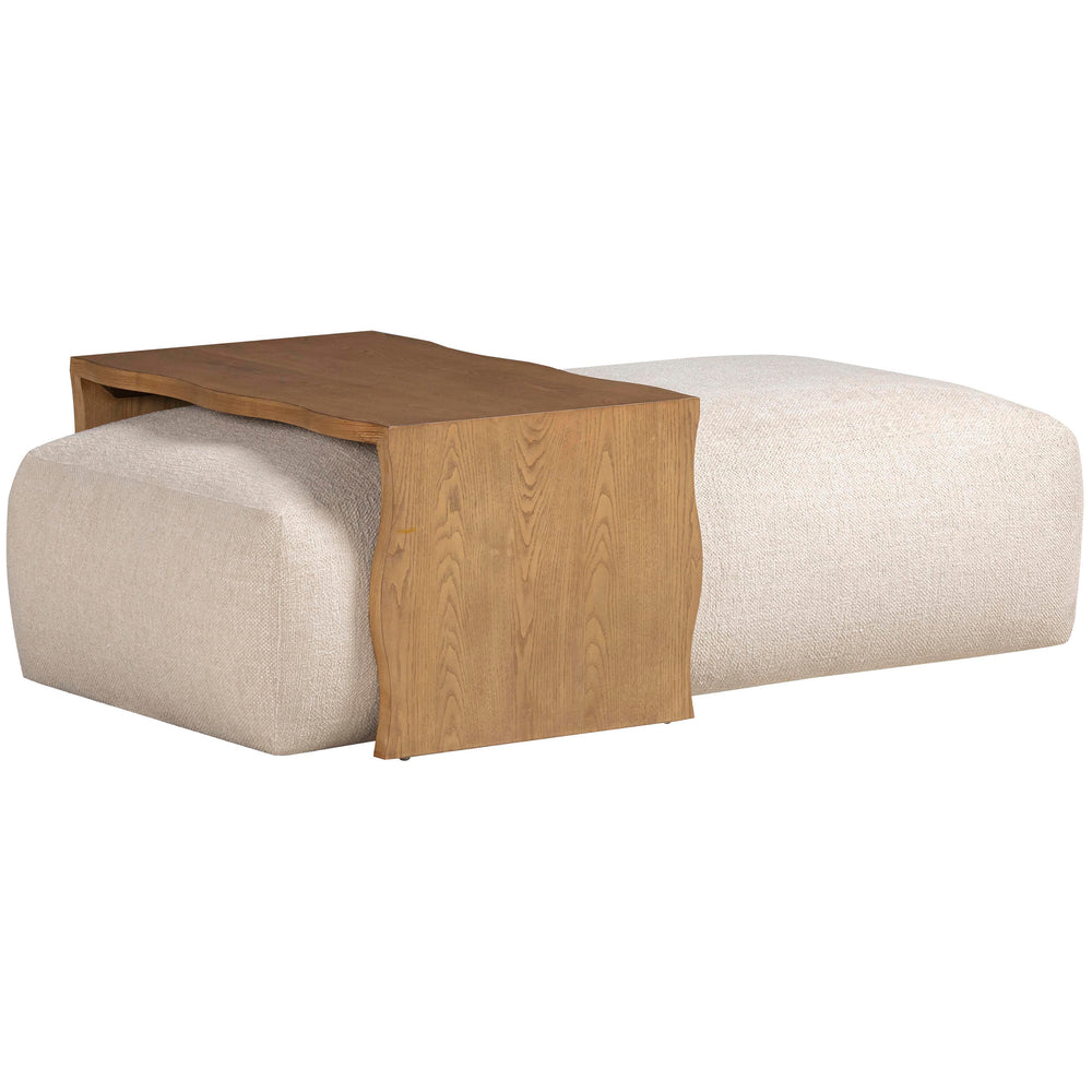 Spencer Ottoman with Bridge Table, Cream