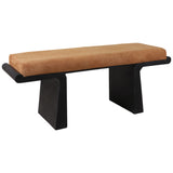 Suede Top Modern Bench, Brown