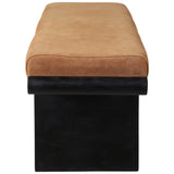 Suede Top Modern Bench, Brown