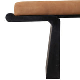 Suede Top Modern Bench, Brown