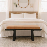 Suede Top Modern Bench, Brown