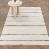 Sunderland Jute Stripe Rug, Ivory/Dark Blue
