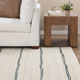 Sunderland Jute Stripe Rug, Ivory/Dark Blue